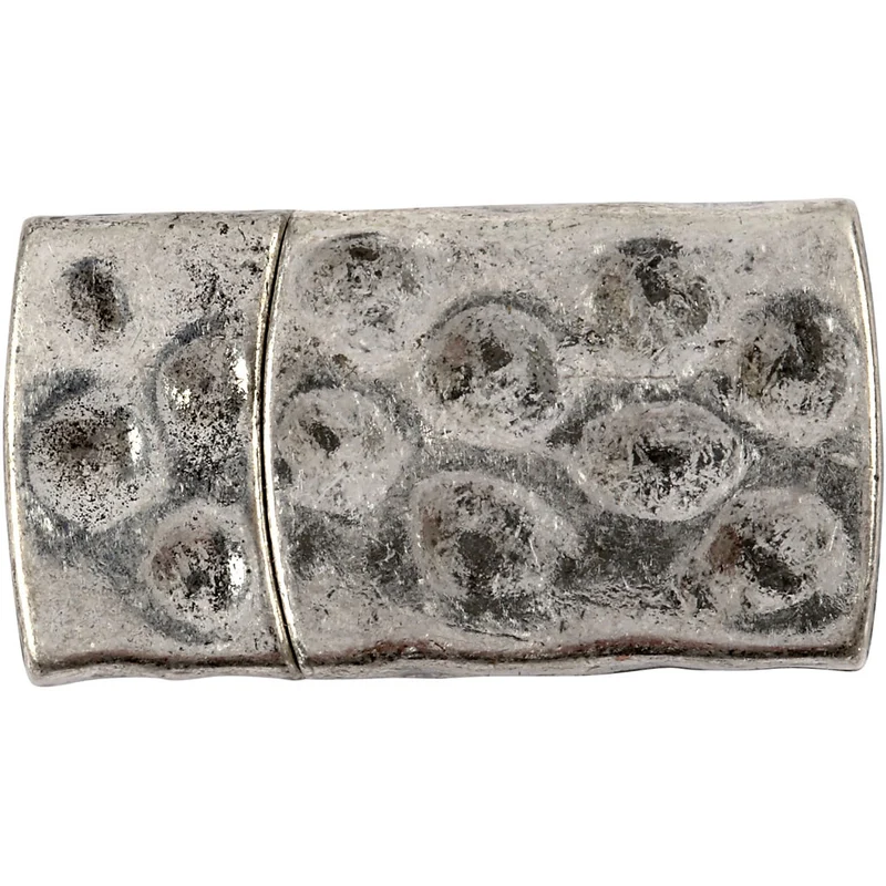 Magnetschloss, Größe 7x29 mm, Lochgröße 3x10 mm, Antiksilber, 1 Stk [HOB-600010]