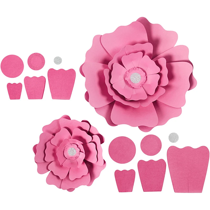 Papierblumen, D 15+25 cm, 230 g, Rosa, 2 Stk/ 1 Pck [HOB-599909]