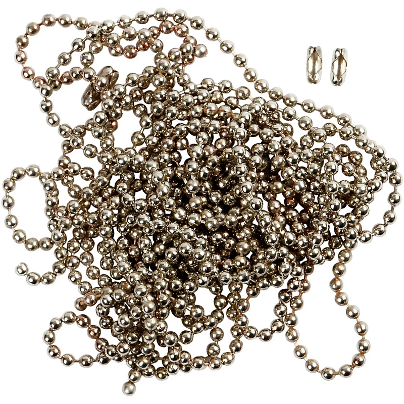 Kugelkette, D 1,5 mm, Versilbert, 3 m/ 1 Rolle [HOB-61530]