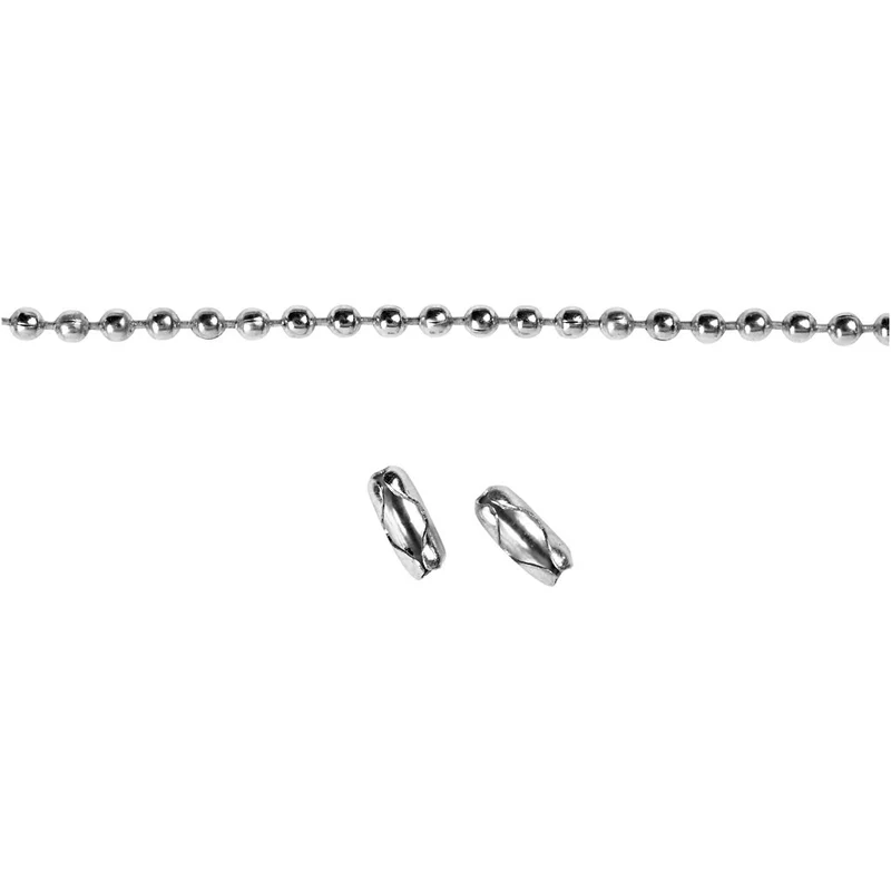 Kugelkette, D 1,5 mm, Versilbert, 3 m/ 1 Rolle [HOB-61530]