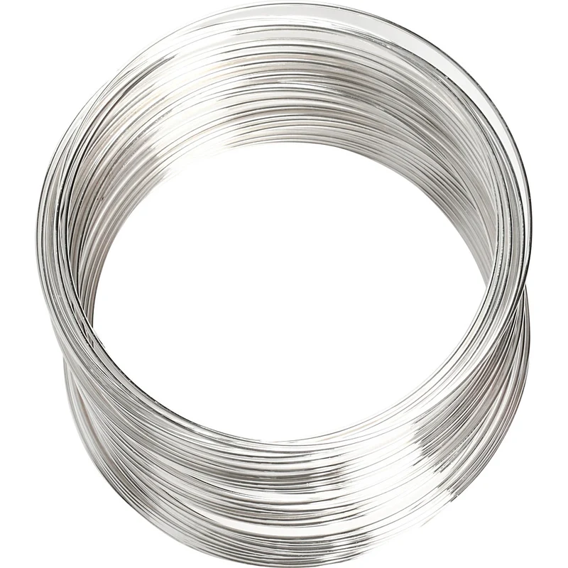 Memory-Draht, D 6 cm, Dicke 0,8 mm, ca. 11,5 m, Versilbert, 1 Stk [HOB-61503]