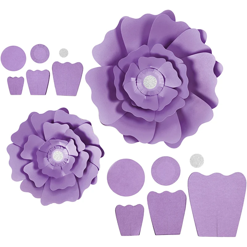 Papierblumen, D 15+25 cm, 230 g, Flieder, 2 Stk/ 1 Pck [HOB-599905]