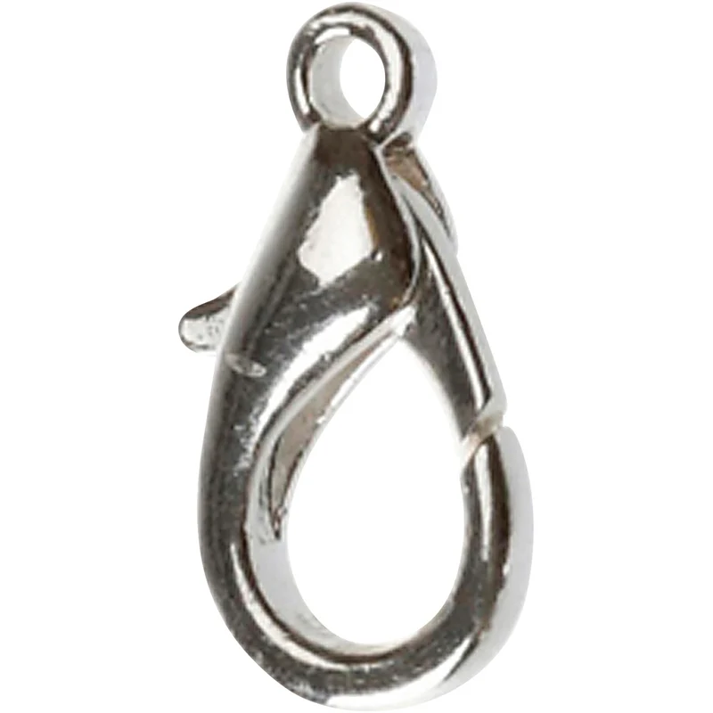 Karabinerhaken, L 18 mm, Versilbert, 4 Stk/ 1 Pck [HOB-613131]