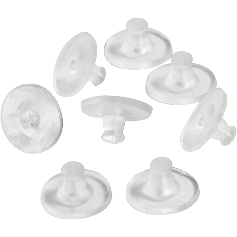 Ohrring-Fixierung, D 10 mm, Transparent, 10 Paar/ 1 Pck [HOB-61171]