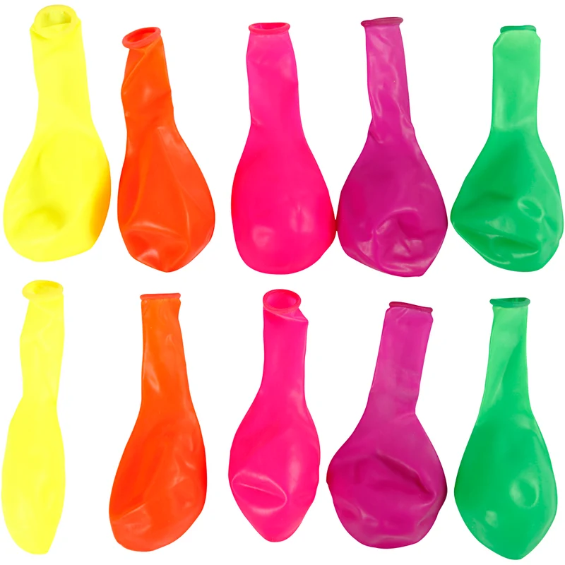 Ballons, rund, D 23 cm, Neonfarben, 10 Stk/ 1 Pck [HOB-59175]