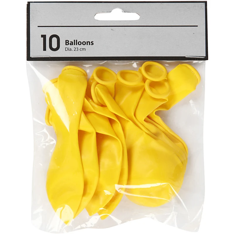 Ballons, rund, D 23 cm, Gelb, 10 Stk/ 1 Pck [HOB-59170]