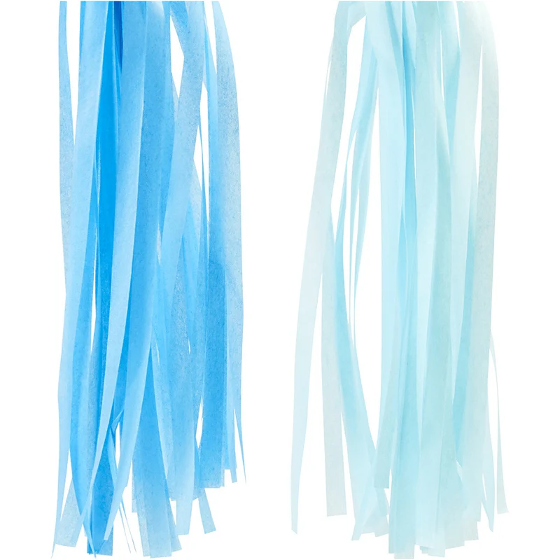 Papier-Quasten, Größe 12x35 cm, 14 g, Blau, Hellblau, 12 Stk/ 1 Pck [HOB-599808]