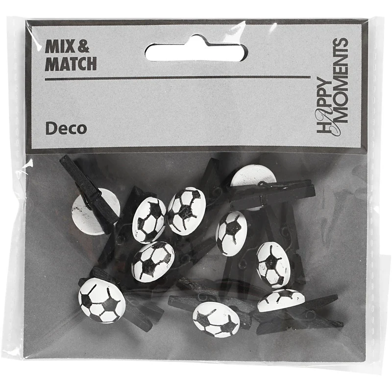 Fußballklammer, Größe 14x25 mm, Dicke 12 mm, Schwarz, 10 Stk/ 1 Pck [HOB-599702]