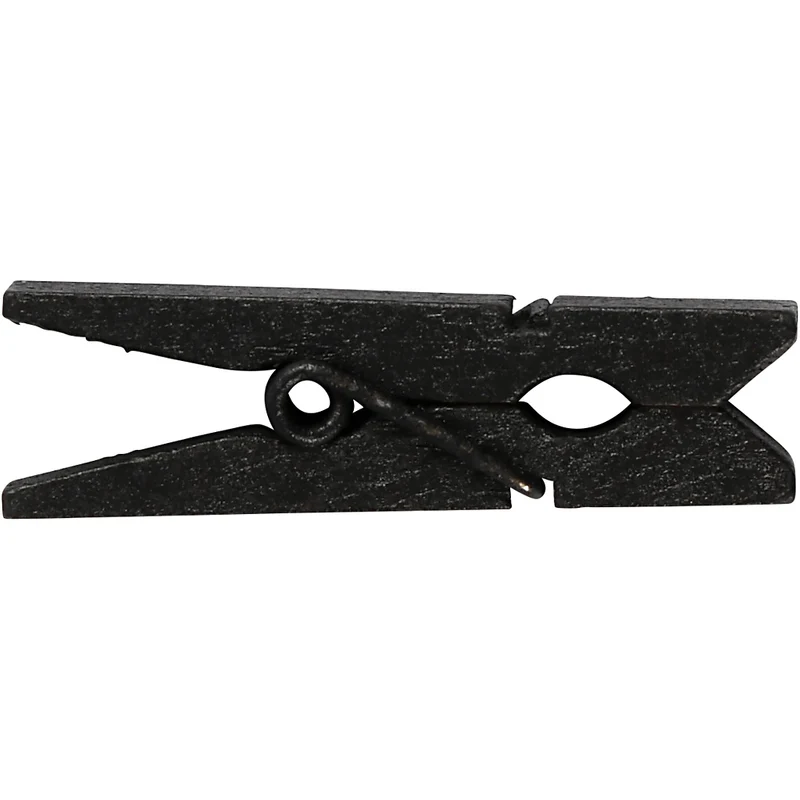 Kleine Wäscheklammern, Größe 35x7 mm, Dicke 9 mm, Schwarz, 20 Stk/ 1 Pck [HOB-599602]