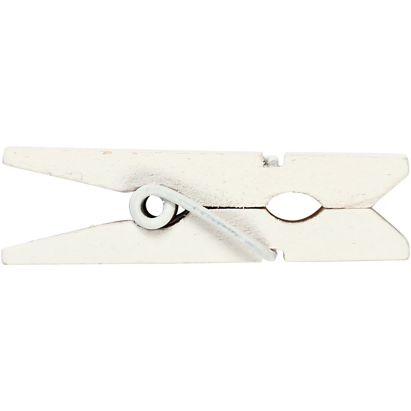 Kleine Wäscheklammer, Größe 35x7 mm, Dicke 9 mm, Weiß, 20Stk/ 1 Pck [HOB-599601]