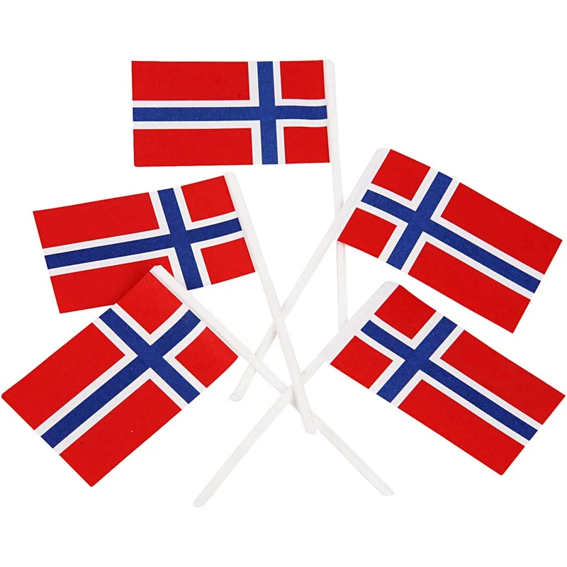 Kuchenflagge, Größe 30x50 mm, 100 Stk/ 1 Pck, Norwegen [HOB-59132]