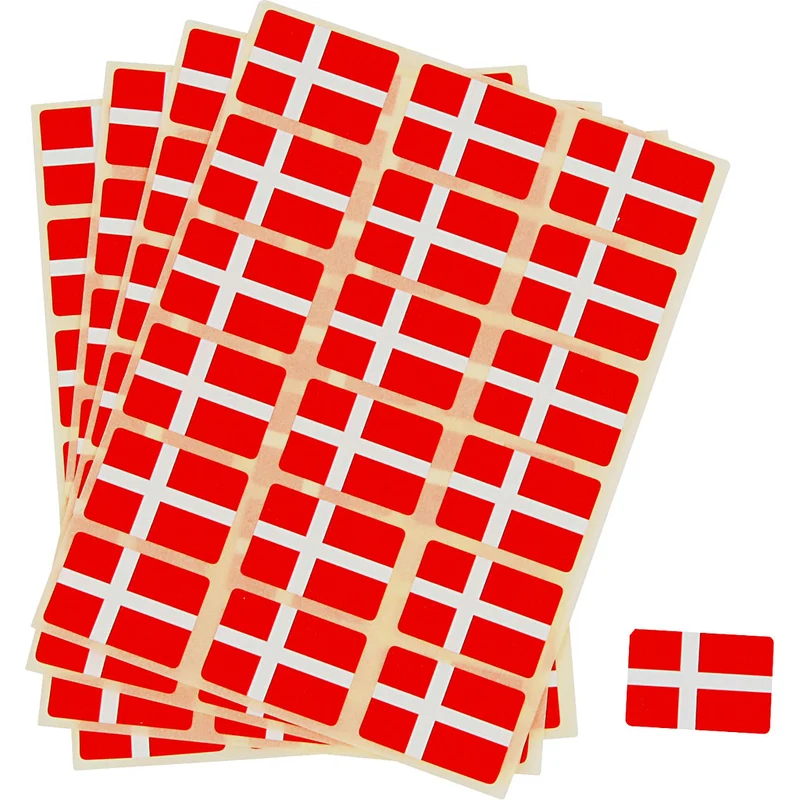 Flaggensticker, Größe 15x22 mm, 72 Stk/ 1 Pck, Dänemark [HOB-59124]