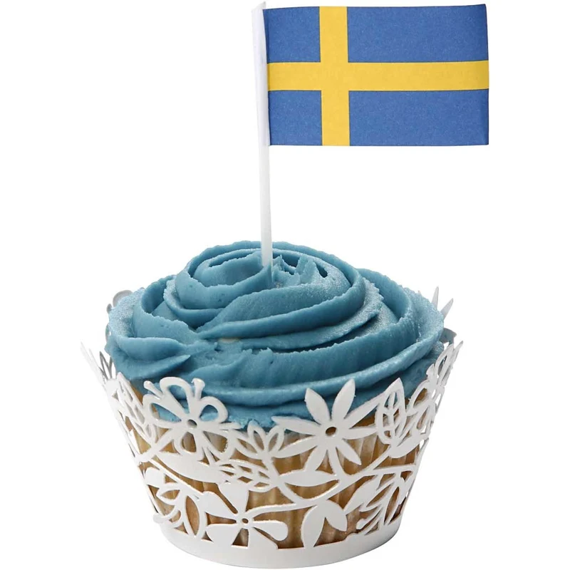 Kuchenflagge, Größe 30x50 mm, 100 Stk/ 1 Pck, Schweden [HOB-59123]