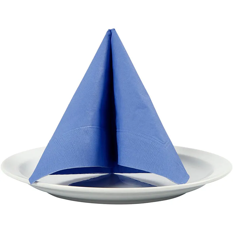 Servietten, weißer Rückseite, Größe 33x33 cm, Hellblau, 20 Stk/ 1 Pck [HOB-599011]