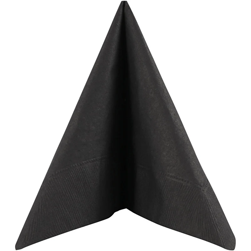 Servietten, Größe 33x33 cm, Schwarz, 20 Stk/ 1 Pck [HOB-599002]