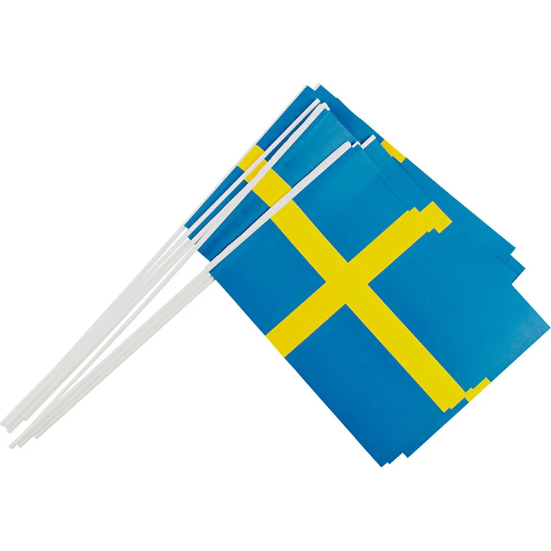 Partyflagge, Größe 20x25 cm, 10 Stk/ 1 Pck, Schweden [HOB-59121]