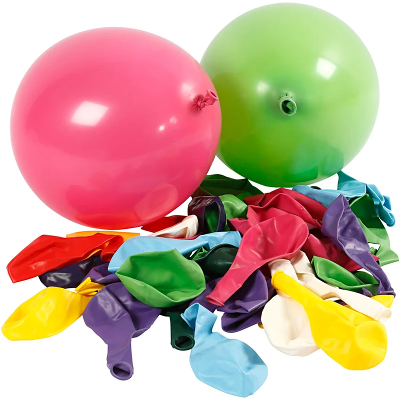 Ballons, Rund, D 23 cm, Sortierte Farben, 100 Stk/ 1 Pck [HOB-59107]