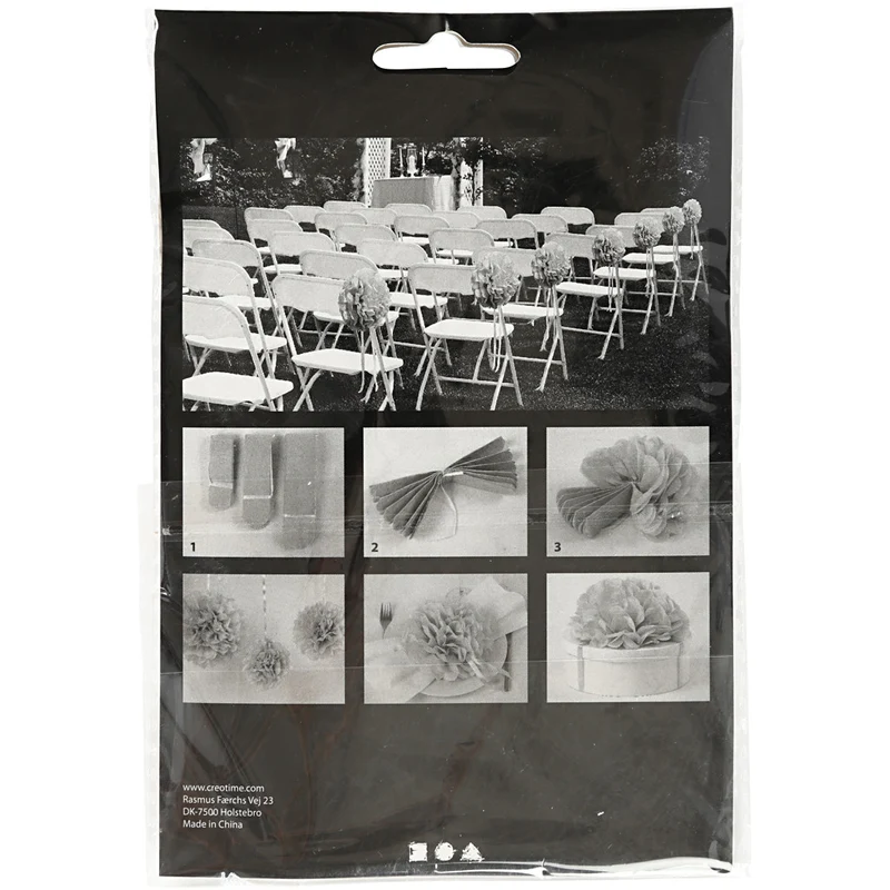 Seidenpapier-Pompons, D 20+24+30 cm, 16 g, Hellblau, 3 Stk/ 1 Pck [HOB-590008]