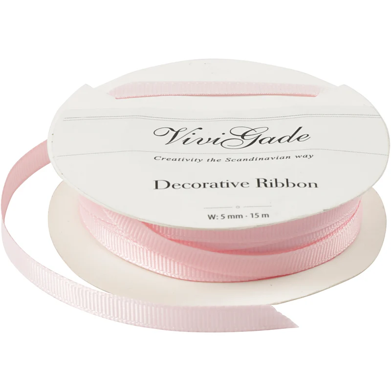 Zierband, B 6 mm, Rosa, 15 m/ 1 Rolle [HOB-52475]