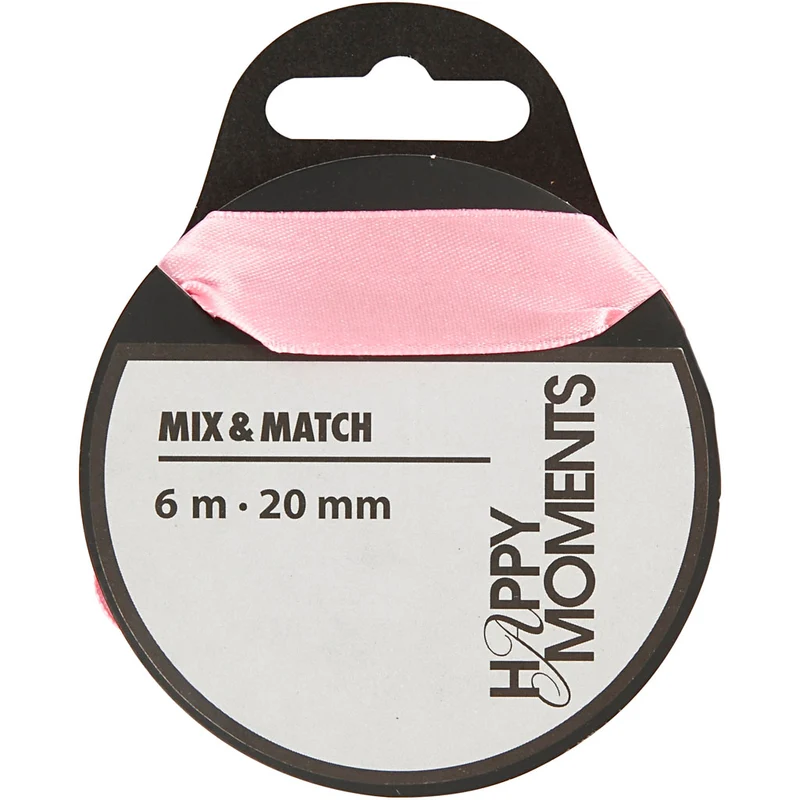 Satinband, B 20 mm, Rosa, 6 m/ 1 Rolle [HOB-524717]