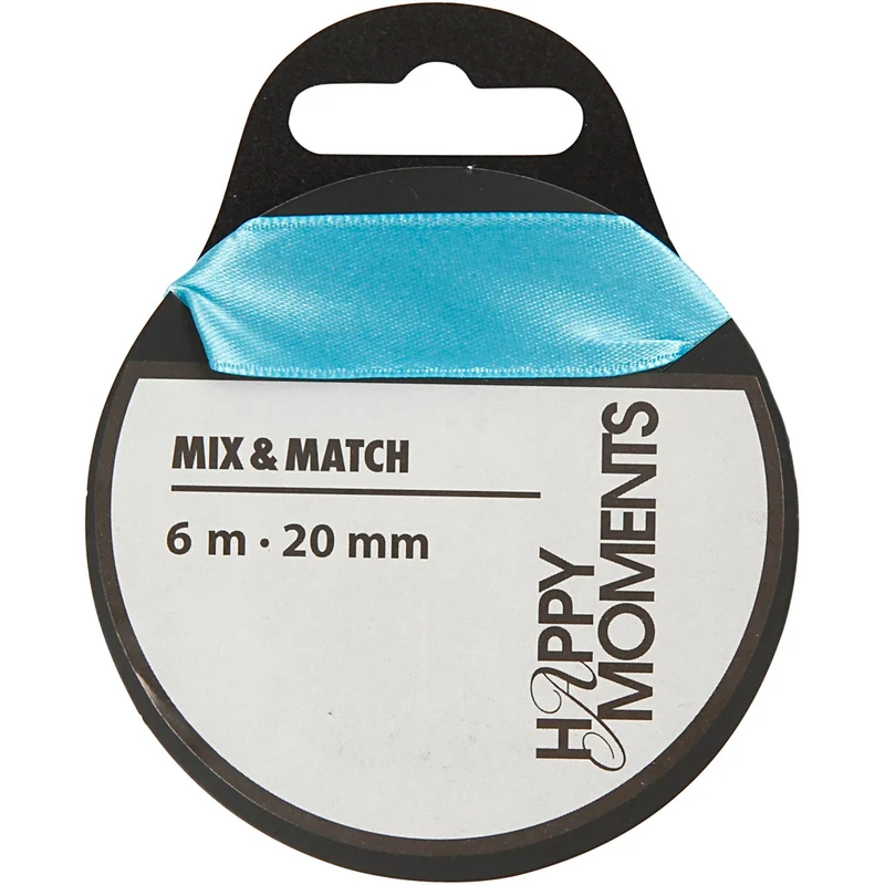 Satinband, B 20 mm, Hellblau, 6 m/ 1 Rolle [HOB-524716]