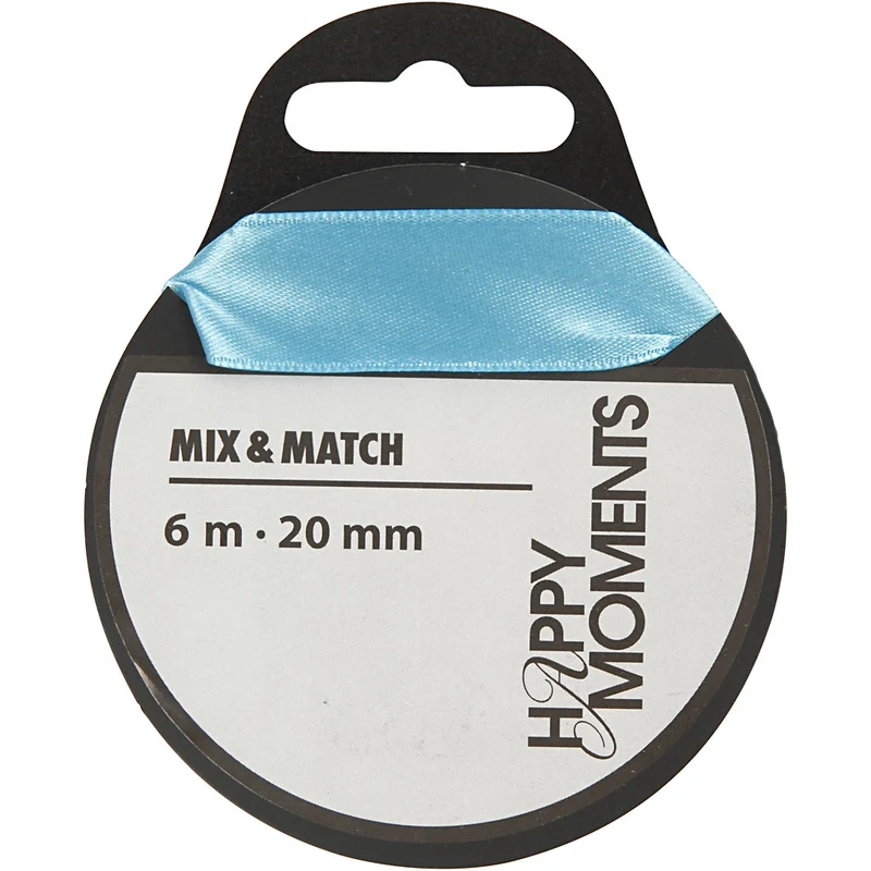 Satinband, B 20 mm, Hellblau, 6 m/ 1 Rolle [HOB-524716]