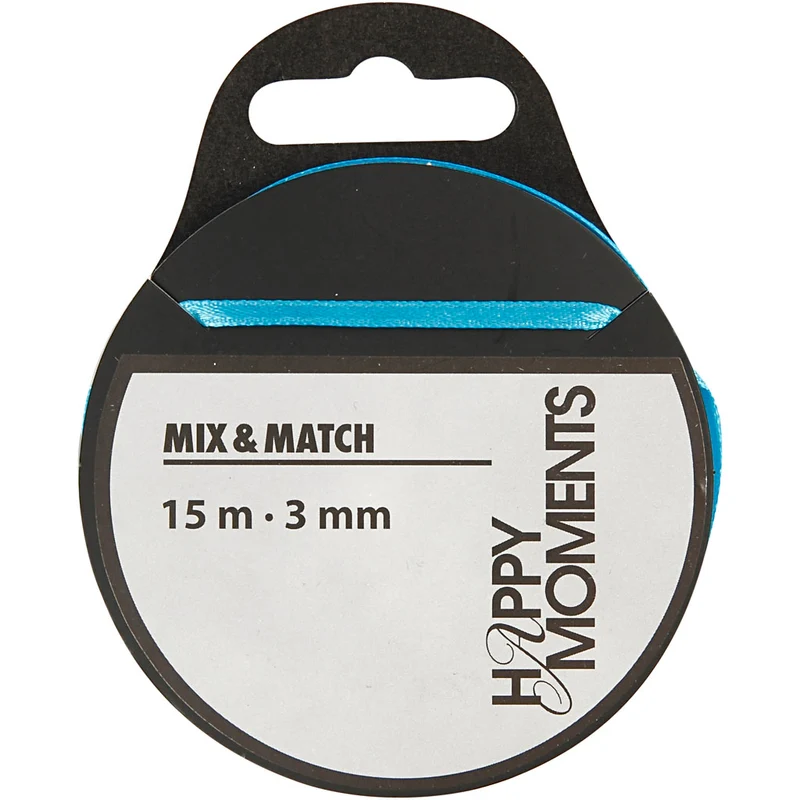 Satinband, B 3 mm, Hellblau, 15 m/ 1 Rolle [HOB-524508]