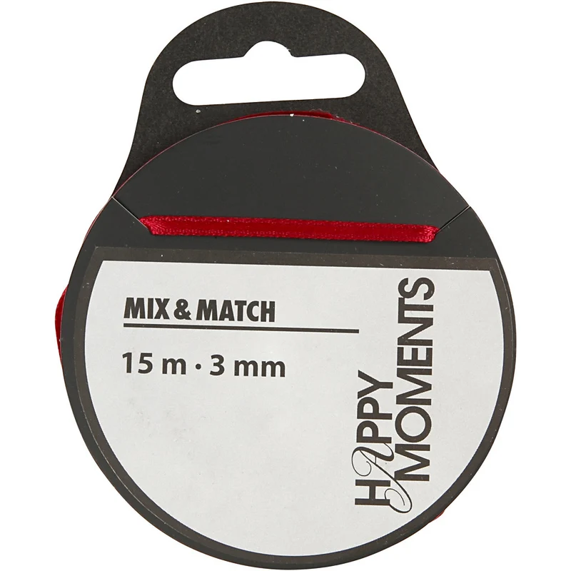Satinband, B 3 mm, Weinrot, 15 m/ 1 Rolle [HOB-524503]