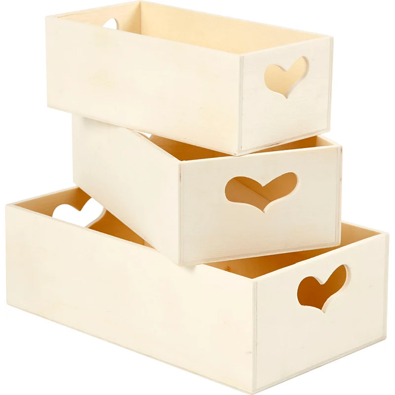 Aufbewahrungsboxen, H 6,3+5,8+5,5 cm, L 20,5+18+15,8 cm, B 11,5+9,8+7,8 cm, 3 Stk/ 1 Set [HOB-57767]