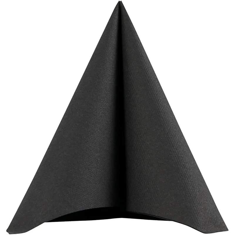 Servietten, Größe 40x40 cm, 60 g, Schwarz, 20 Stk/ 1 Pck [HOB-598002]