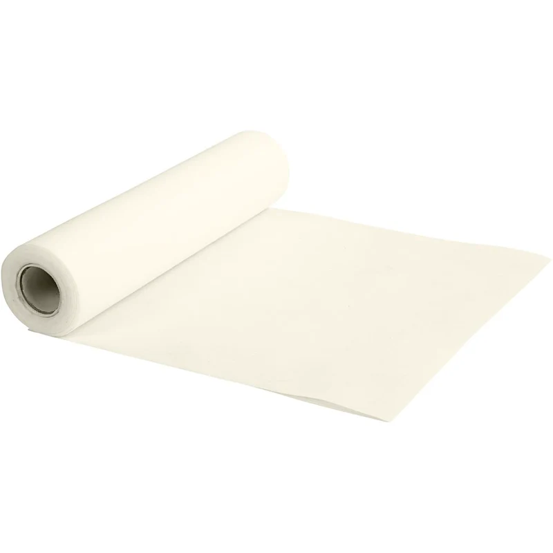 Tischläufer aus Stoff-Imitat, B 35 cm, 70 g, Creme, 10 m/ 1 Rolle [HOB-595021]