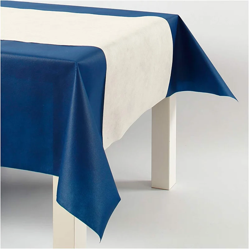 Tischläufer aus Stoff-Imitat, B 35 cm, 70 g, Creme, 10 m/ 1 Rolle [HOB-595021]
