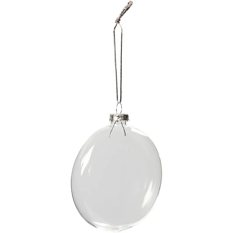 Weihnachtskugel, D 8 cm, Dicke 2,1 cm, 6 Stk/ 1 Pck [HOB-55951]