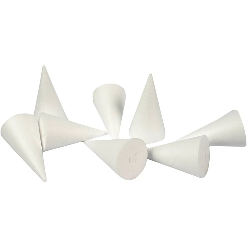 Kegel, H 11 cm, D 5,5 cm, Weiß, 50 Stk/ 1 Pck [HOB-543581]