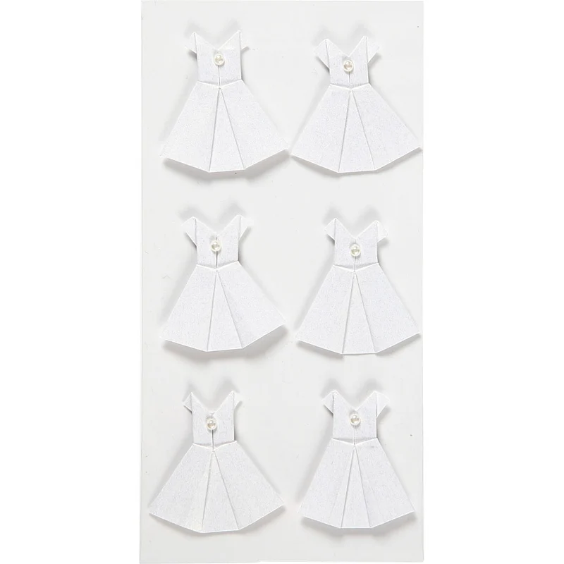 Sticker, Kleid, Größe 35x31 mm, Weiß, 6 Stk/ 1 Pck [HOB-586044]