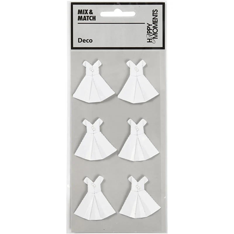 Sticker, Kleid, Größe 35x31 mm, Weiß, 6 Stk/ 1 Pck [HOB-586044]