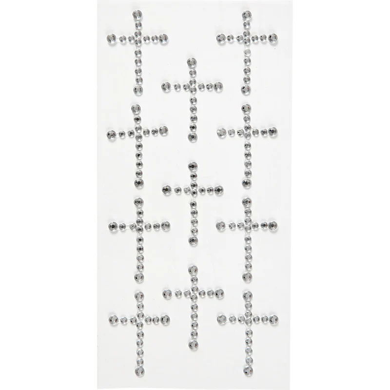 Strasstein-Sticker, Größe 35x25 mm, Silber, 11 Stk/ 1 Pck [HOB-586043]