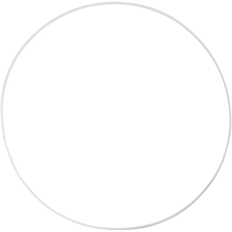 Ring aus Metalldraht, D 30 cm, Dicke 3 mm, Weiß, 5 Stk/ 1 Pck [HOB-52413]
