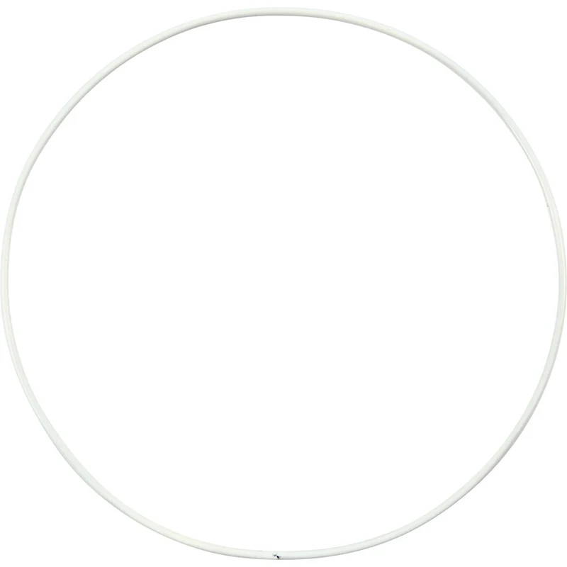 Ring aus Metalldraht, D 15 cm, Dicke 2 mm, Weiß, 10 Stk/ 1 Pck [HOB-52410]