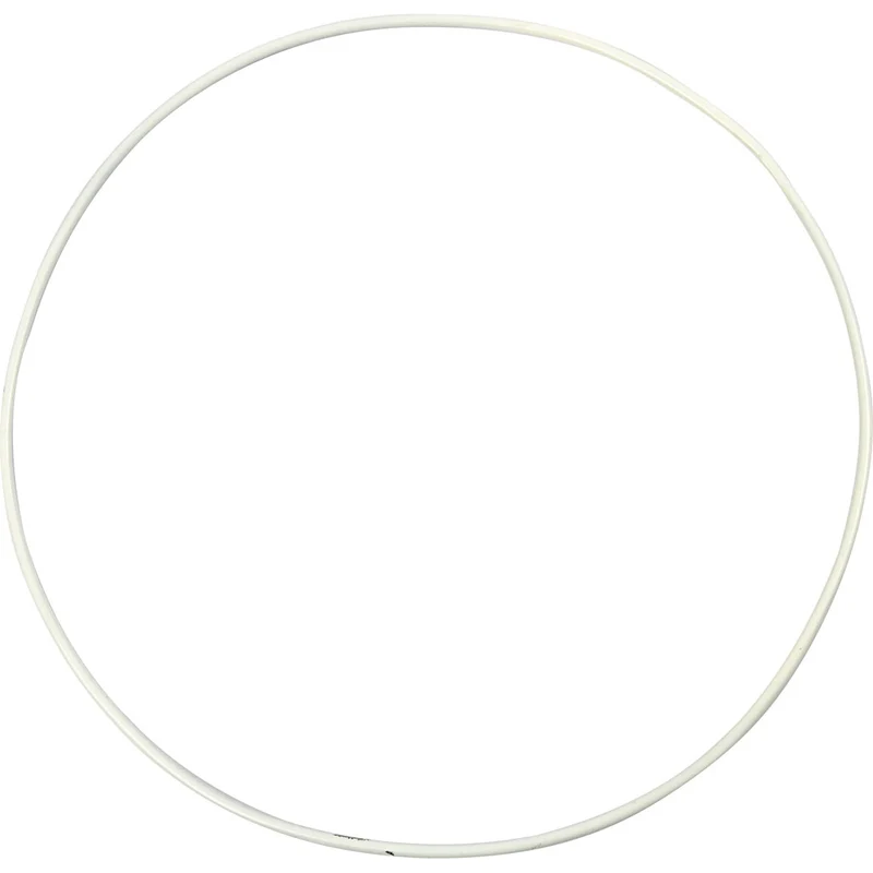 Ring aus Metalldraht, D 20 cm, Dicke 3 mm, Weiß, 5 Stk/ 1 Pck [HOB-52412]