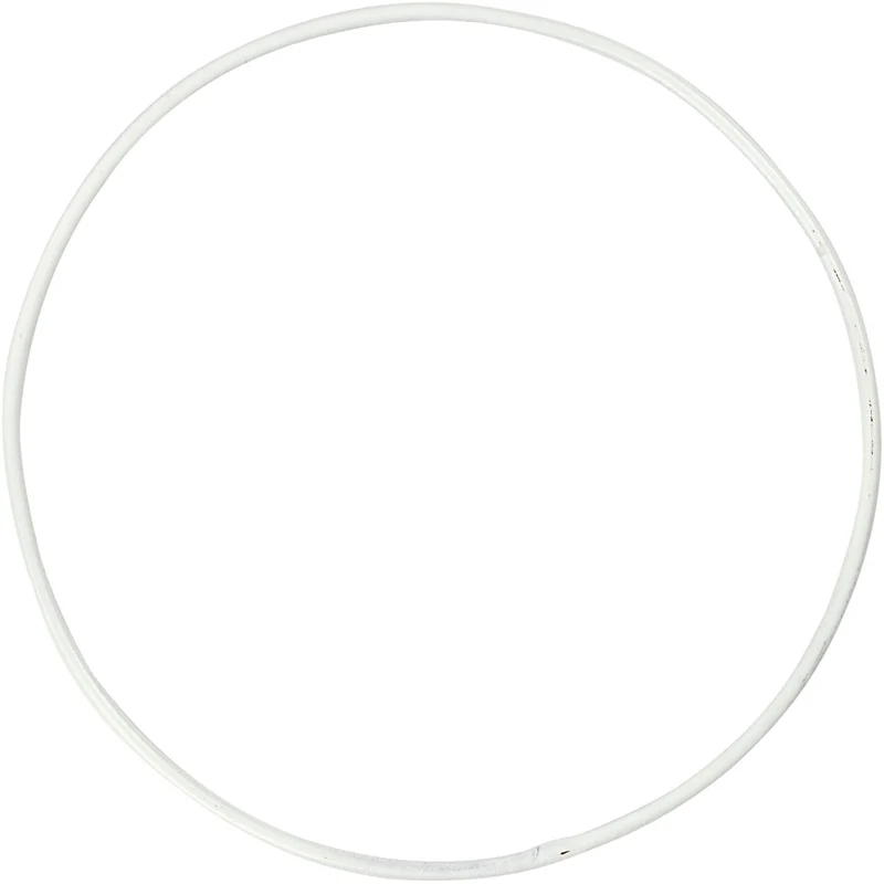 Ring aus Metalldraht, D 10 cm, Dicke 2 mm, Weiß, 10 Stk/ 1 Pck [HOB-52409]
