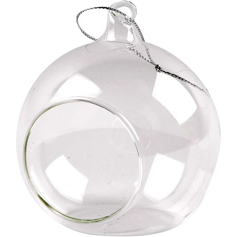Glaskugel mit Öffnung, D 8 cm, 6 Stk/ 1 Pck [HOB-55950]