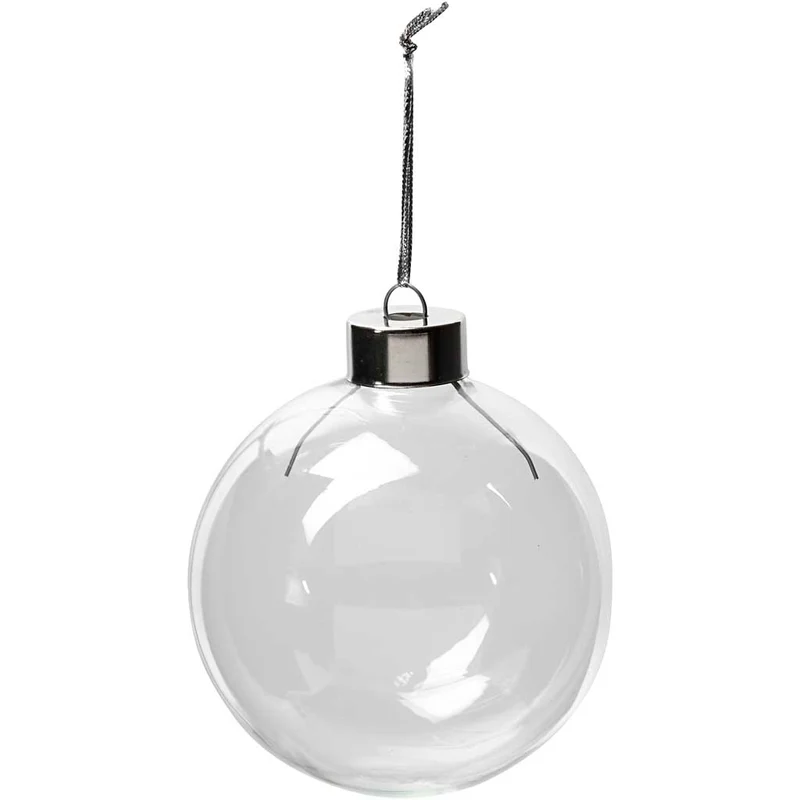 Glaskugeln, H 8,9 cm, D 7,9 cm, Transparent, 6 Stk/ 1 Pck [HOB-55943]