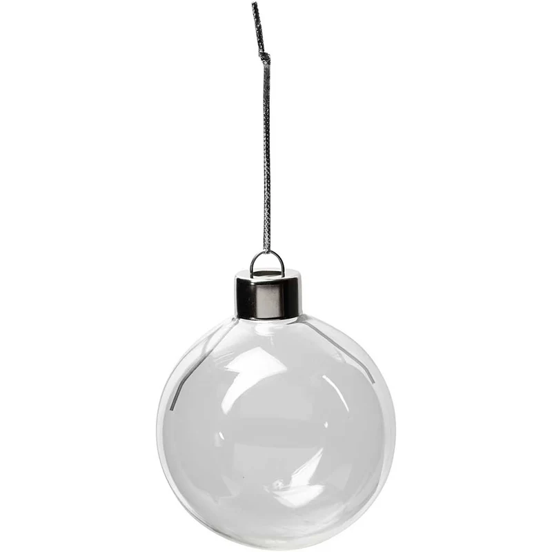 Glaskugeln, H 6,9 cm, D 5,9 cm, Transparent, 8 Stk/ 1 Pck [HOB-55942]