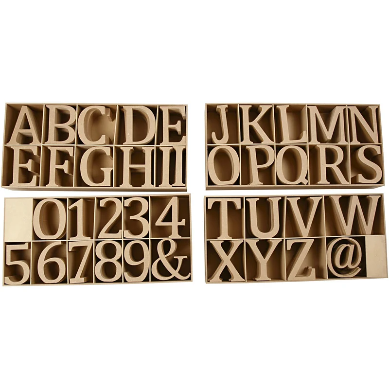 Buchstaben, Zahlen & Zeichen, H 13 cm, Dicke 2 cm, 160 Stk/ 1 Pck [HOB-56348]