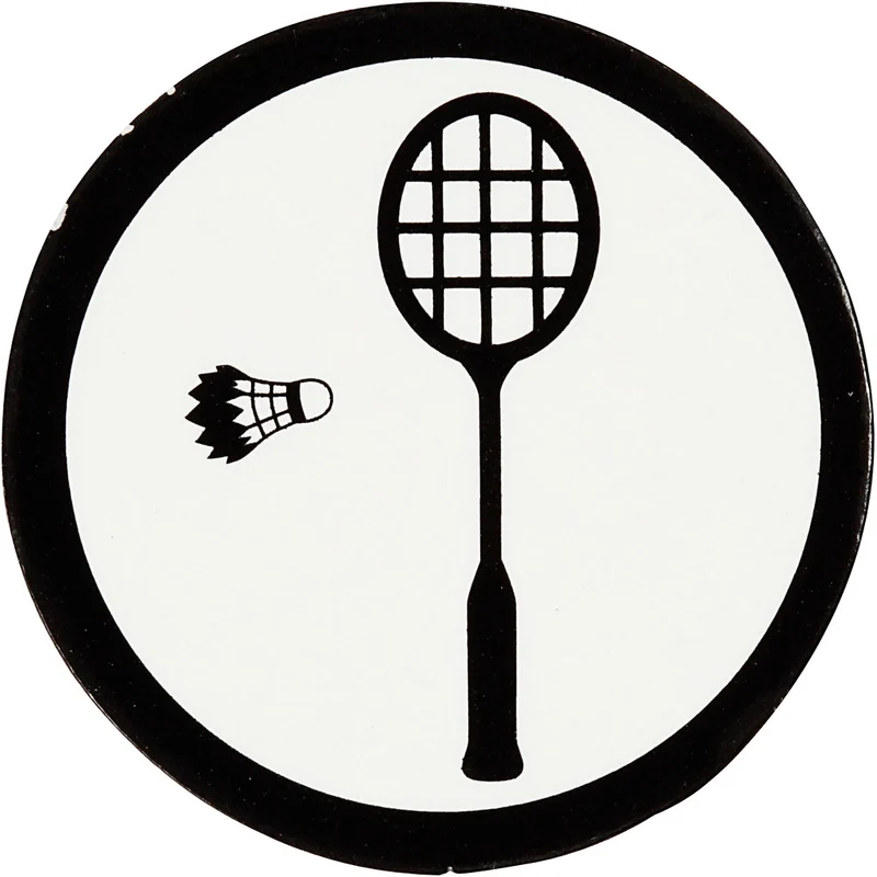 Stanzfigur aus Pappe, Tennis-Schläger, D 25 mm, Weiß/Schwarz, 20 Stk/ 1 Pck [HOB-586035]