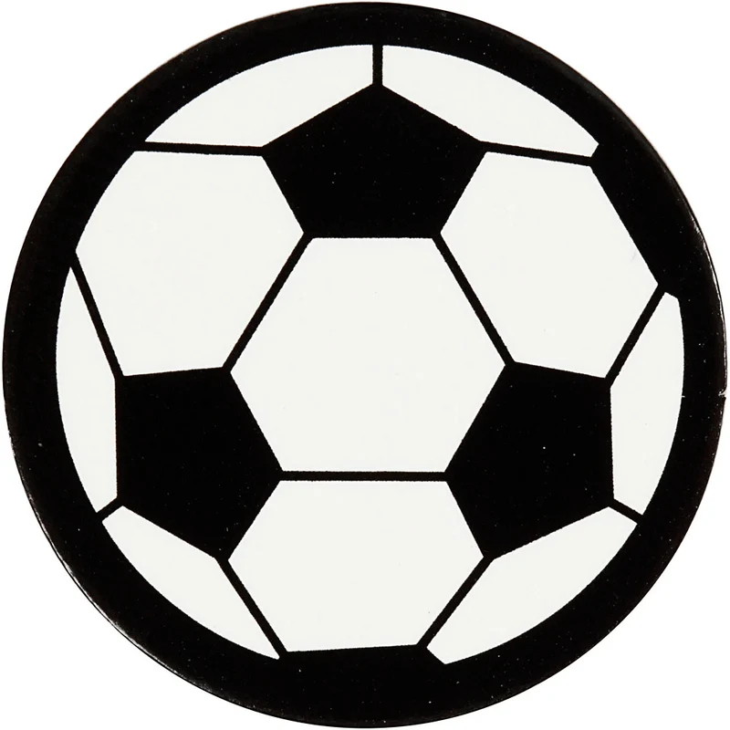 Stanzfigur aus Pappe, Fußball, D 25 mm, Weiß/Schwarz, 20 Stk/ 1 Pck [HOB-586033]