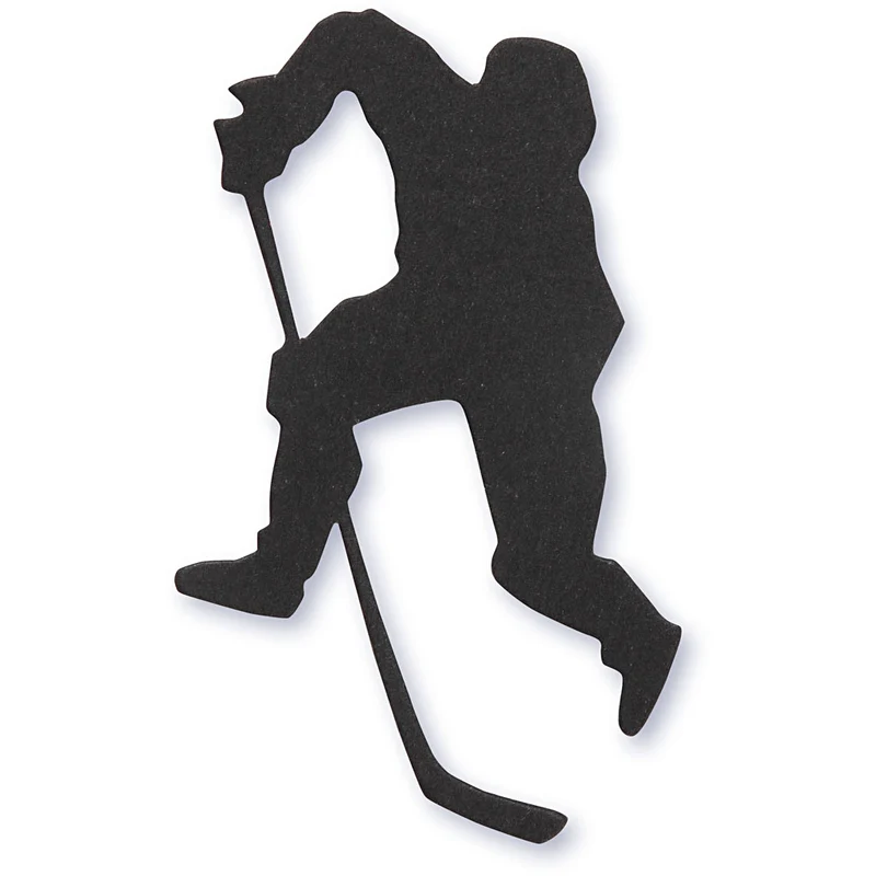 Stanzfigur aus Karton, Eishockey-Spieler, Größe 54x64 mm, Schwarz, 10 Stk/ 1 Pck [HOB-586030]