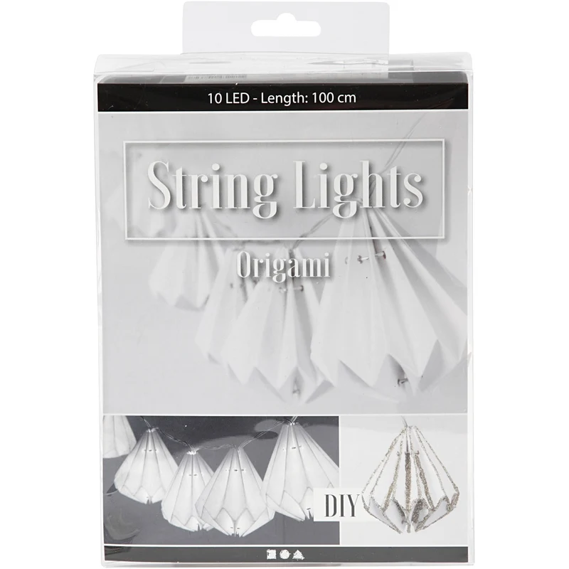 LED-Lichterkette mit Lampions, H 80 mm, L 100 cm, D 65 mm, Weiß, 1 Stk [HOB-52358]