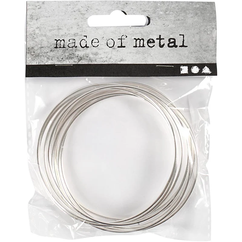 Ring aus Metalldraht, D 7 cm, Dicke 1,5 mm, Silber, 10 Stk/ 1 Pck [HOB-52343]